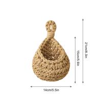 Cesta De Frutas Y Verduras De Jute Natural Colgante Para Pared Cesta De Plantas En Forma De Lágrima Almacenamiento Ecológico Para Cocina Y Mesa - details 5