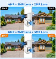 Hiseeu Cámara Vigilancia WiFi 4K 6MP Exterior 360°, lente doble, pantalla doble,de Seguridad, AI Detección de Movimiento, Visión Nocturna de 30m, Alerta,IP65,2.4GHz, Compatible con Alexa, C8C Lite - details 1