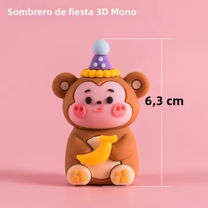 Topper De Pastel De Fiesta Animado 3D INS Oso Conejo De Pascua Y Zodiac Chino Para Niños Decoraciones De Cumpleaños Para Niños Y Niñas - 1