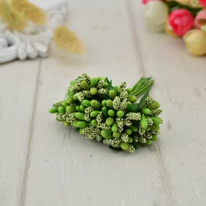 12 Pcs Flores Artificiales De Estambul Para Decoración De Boda DIY Wreath Needlework Caja De Regalo Scrapbooking Material Plástico - 1