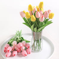5Pcs Bouquet De Tulipes Artificiales PE Para Decoración Interior De Hogar Y Jardín Decoración De Boda Y Vaso Exterior - details 3