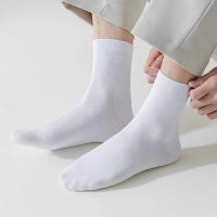 10 Pares De Calcetines Clásicos Negros Y Blancos De Longitud Media Cómodos Y Sencillos Para Mujer Calcetines Casuales De Poliéster - details 6