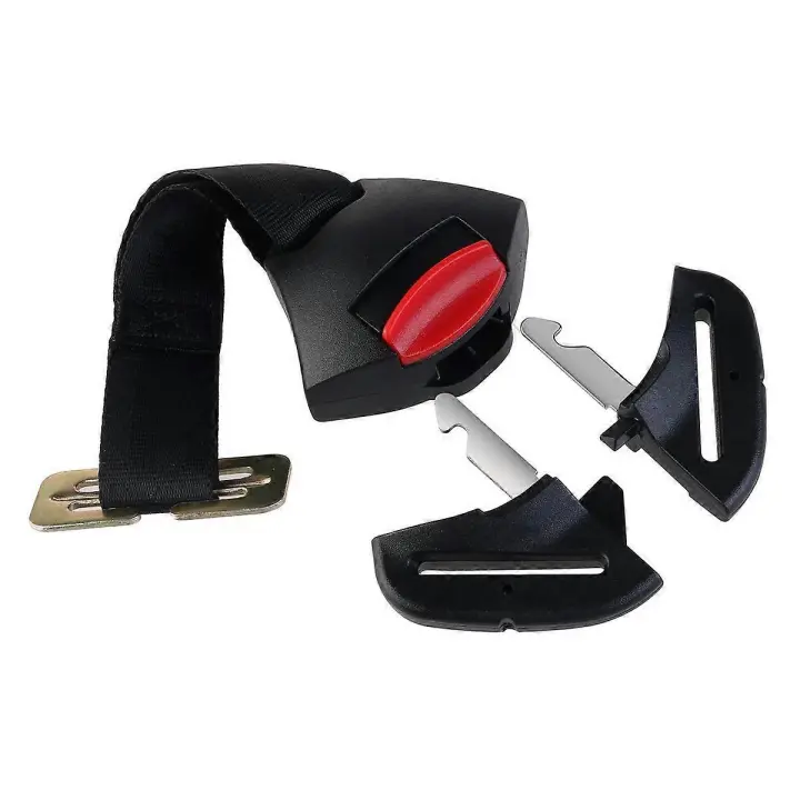 Hebilla de seguridad para asiento de coche, hebilla de bloqueo Fija with clip para cinturón de seguridad, arnés para Bebés, Niños (Negro) - 1