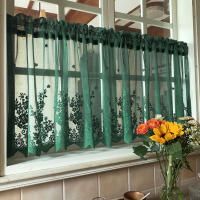 Cortinas Cortas Para Ventana Pequeña Tule Cortina Dulce Bordado De Encaje Café Tier De Polyester 100% Para Cocina - details 1