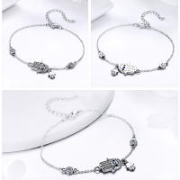 Pulsera De Hamsa Ojo Azul Con Zirconia Cadena Línea 925 Plata Esterlina Fatima De Mano Para Mujer Joyería Moda Clásica CQB079 - details 2