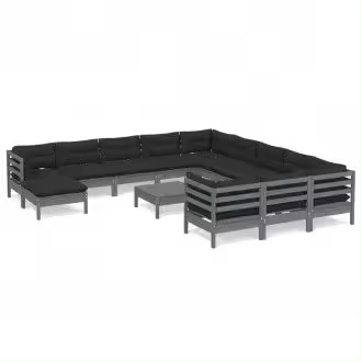 VIDAXL 3097075 conjunto de muebles para jardín color gris antracita de madera de pino maciza - 1
