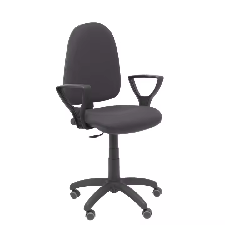 Silla Ayna CP bali gris oscuro brazos fijos ruedas de parqué - 1