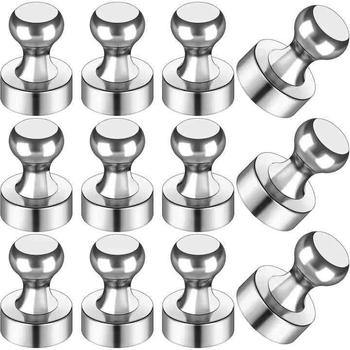 12 imanes negros para nevera, pequeños y fuertes, para pizarra, oficina, aula, mapas, accesorios de cocina y oficina - 1