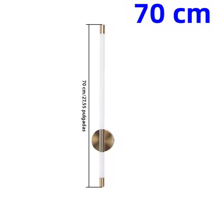 Lámpara De Pared LED Interior 70cm 90cm Luz De Decoración Para Sofa Y Dormitorio Fuente De Iluminación Blanca Y Dorada - 1