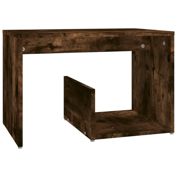 Vidaxl Mesa Auxiliar de Madera Contrachapada 59x36x38 Cm Blanco/Negro/Gris - 1