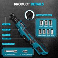 Juego De Llaves Eléctricas Inalámbricas 3/8" Con Batería Makita 18V 45Nm 320RPM Y 7 Soportes Herramienta De Reparación Y Mantenimiento - details 0