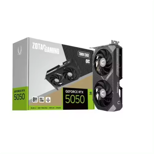 VGA ZOTAC RTX 5050 TWING EDGE OC 8GB,NV,RTX5050,8GB,GDDR6,128BIT,1HDMI+3DP,2 VENTILADORES (ZT-B50500H-10M) - 1