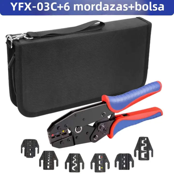 Juego De Herramientas De Prensa 8 En 1 YFX Interchangeable Para Conectores De Tubo Contraido No Aislado Barrelo Abierto Ferrules Pliers De Acero Al Carbono - 1