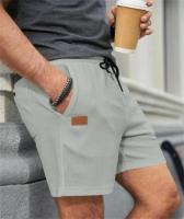 Shorts De Entrenamiento Para Hombres Verano 2024 Color Sólido Algodón Lino Transpirable Pantalones Sueltos Deporte Al Aire Libre - details 12