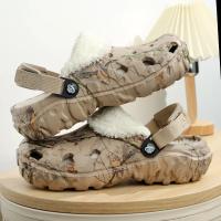 Zapatillas De Invierno Para Hombre Confortables Y Cálidas De Peluche Suave Zapatos De Casa EVA Sandalias Casuales Exteriores Clogs De Tela De Algodón - details 6