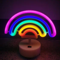Luz LED de neón Arcoíris para Colgar en la pared, Luz Nocturna, decoración del Hogar, watería USB, modelo de Doble use - details 1