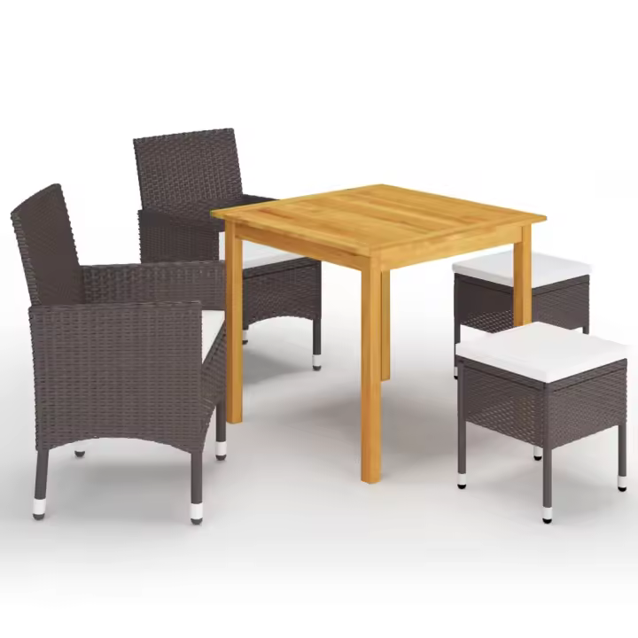 vidaXL Juego de comedor de jardín de 5 piezas marrón - 1