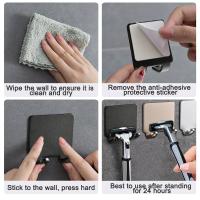 Soporte De Afeitadora De Acero Inoxidable 1/4X Para Baño Con Gancho De Almacenamiento Muro Para Hombres Accesorios De Baño Soporte De Afeitadora Sin Perforar Multifuncional - details 1