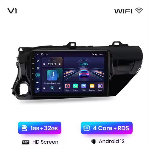Junsun Android 13 inalámbrico CarPlay Android Auto Radio para Toyota Hilux PickUp AN120 2015 2016 2017 2018 2019 2020 coche Multimedia navegación GPS autorradio - 1