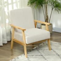 Sillón con brazos, patitos de madera, Sillón tapizado, look Pana, sillón reclinable salón, dormitorio, crema blanco - details 0