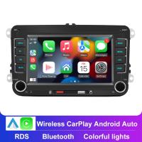 Radio Multimedia con Bluetooth para coche, reproductor inalámbrico con Android, CarPlay, 7 pulgadas, 2DIN, para VW/Passat/Touran/Caddy /Jetta - details 1