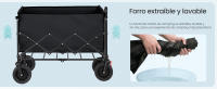 SONGMICS Carrito Plegable, Gran Capacidad 200 L, Carro de Jardín con Asa, para Exteriores, Carga 180 kg, Negro/Gris - details 4
