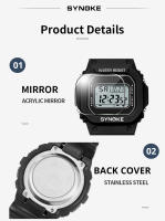 Reloj Digital Deportivo Para Mujer SYNOKE Luminoso Multifuncional Impermeable Cronógrafo Estilo Outdoor Moda Estudiante - details 11