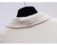Vestido Elegante Para Mujer Con Doble Botón Y Cinturón Longitud Pierna Vestido Oscuro Blanco A-Line Estilo Oficina Moda Otoño 2025 - details 16