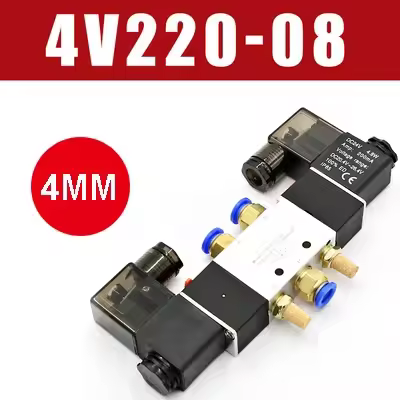 Válvula De Solecio De Alta Calidad 220V Pneumática 4V220-08 Aire 5 Modos 2 Posiciones 1/4 Pulgada Bobina Aleación Interna DC 12V DC 24V AC110V - 1