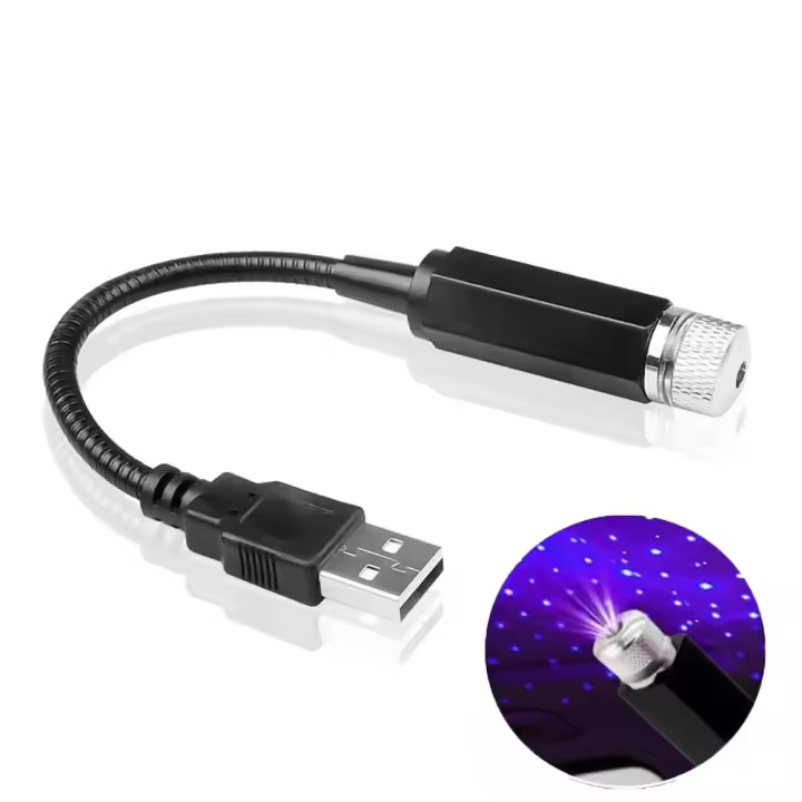 Lámpara Proyectora De Estrellas Del Cielo Estelar Romántico LED 5V USB Para Decoración De Techo De Coche Y Habitación Plug And Play - 1