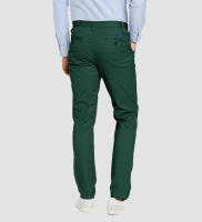 Pantalón chino S&C Verde en algodón elástico de colores Regular Fit - details 1