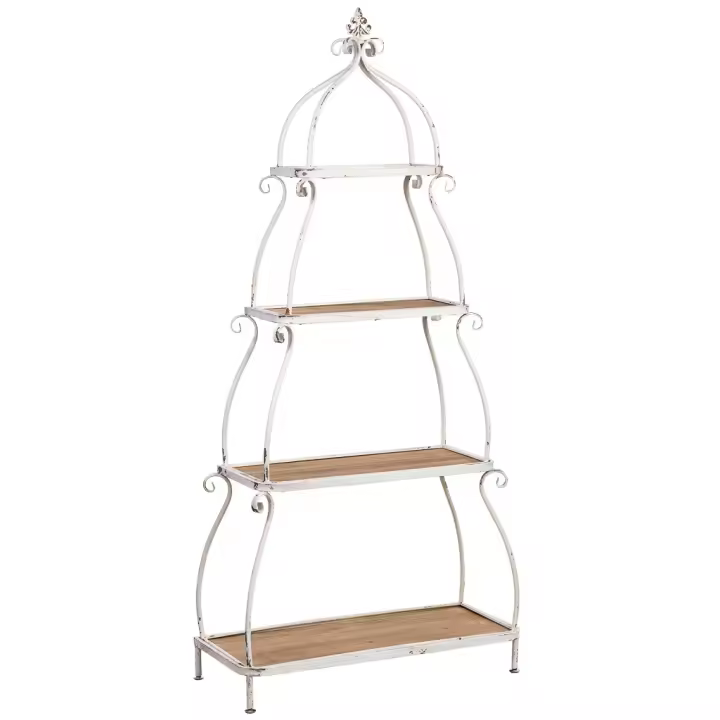 Estantería de madera y metal de 4 baldas marrón 80.5x35.5x173h cm - 1