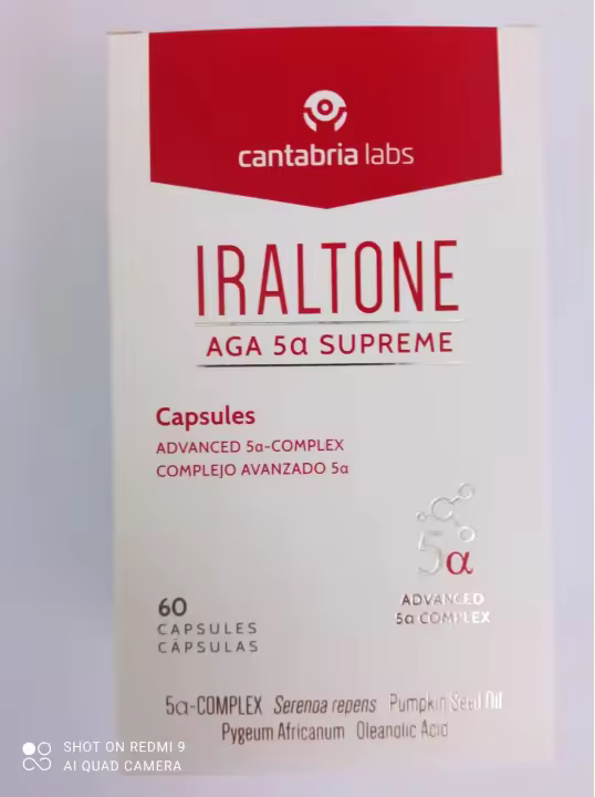 Iraltone Aga 5a supreme  60 Cápsulas - diseñado para ayudar a frenar la caída capilar crónica severa. - 1