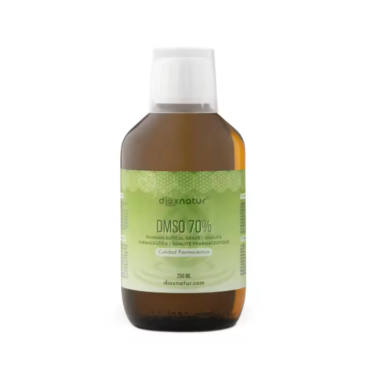 DIOXNATUR® DMSO 70% 250ml Dimetilsulfóxido Pureza Ph. Eur. Botella Cristal Ámbar con Gotero - 1