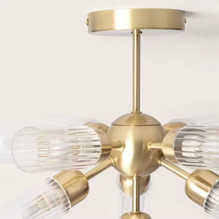 Lámpara de Techo Metal y Cristal 10 Focos Iraide - 1