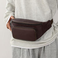 Bolsa De Cintura Para Hombre De Cuero Genuino 100% Mini Viaje Fanny Pack Bolsa De Cinturón De Cuero Para Teléfono Móvil Estilo Casual - details 7