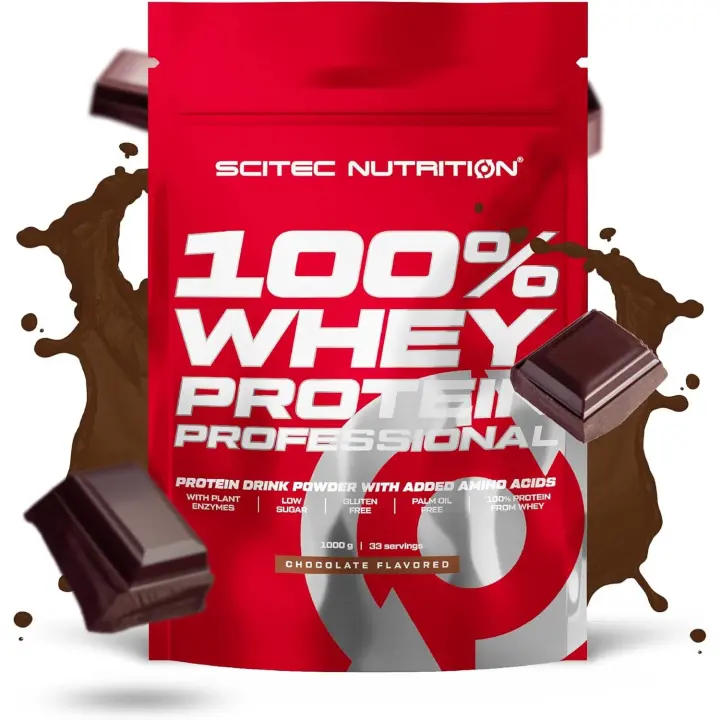 Scitec Nutrition 100% Whey Protein Professional 1kg – Proteína de Suero de Alta Calidad – Desarrollo, Recuperación y Aumento de masa Muscular - 1