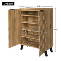 Aparador, Zapatero Moderno con 5 compartimentos-Medidas 80,5x35x109,5 cm, Estante Ajustable - details 4