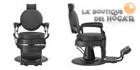 Sillón Clásico de Barbero hidráulico estilo Vintage con reposapiés integrado Modelo LBH Shor Negro - details 1