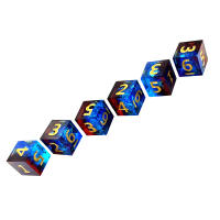 Set De 6 Poliedros Exquisitos En Resina Multicolor Retro Para Juegos De Mesa DND RPG TRPG Juguete Portátil Para Fiestas - details 2