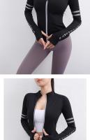 Chaqueta Deportiva De Mujer Con Cierre De Cremallera Y Flecos Secado Rápido Sudadera Para Ejercicio Estilo Slim O-Neck - details 22