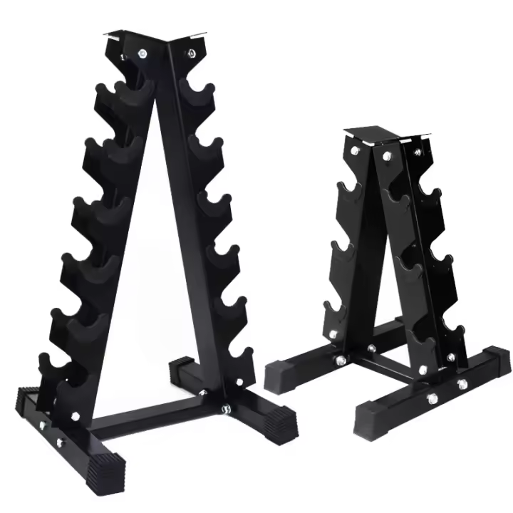 ALLINLIFE Juego de mancuernas con marco en A para entrenamiento con pesas, soporte para estante, equipo de gimnasio, estante para mancuernas hexagonal de 3 y 6 niveles - 1