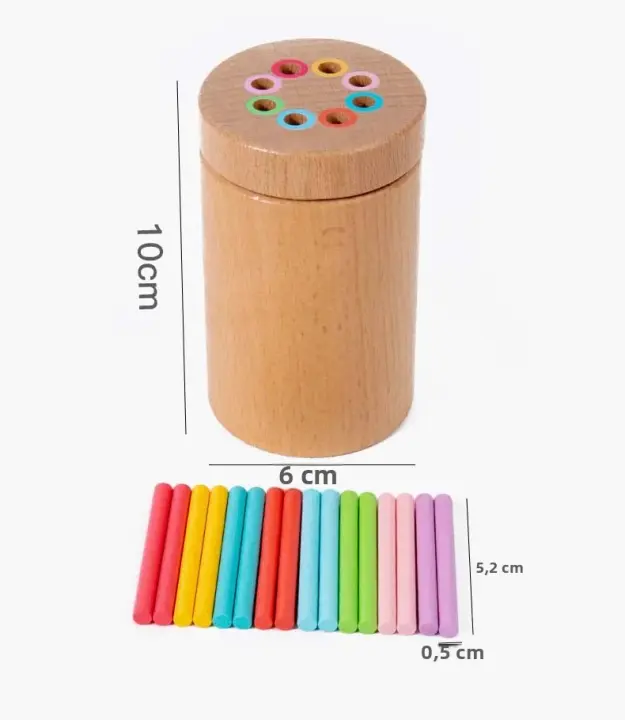 Juguetes Educativos Montessori De Madera Para Niños Juego De Alineación De Colores Y Sorting Con Palos Equilibrio Para El Desarrollo De Las Habilidades Motoras Finas Y Aprendizaje Matemático - 1