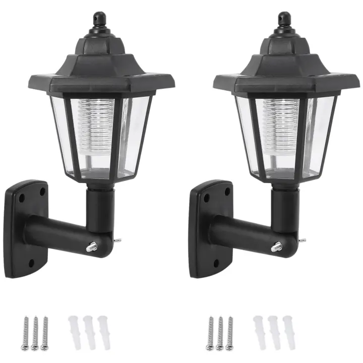 Lámpara LED Alimentación por Energía Solar para Exterior, Farol de pared para Valla de Jardín, Sensor de Luz, 2 Unidades - 1