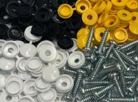 Kit De Fijación Para Placas De Coche 24 Piezas Tornillos Y Cubiertas En Negro Amarillo Y Blanco Accesorios De Coche - details 4