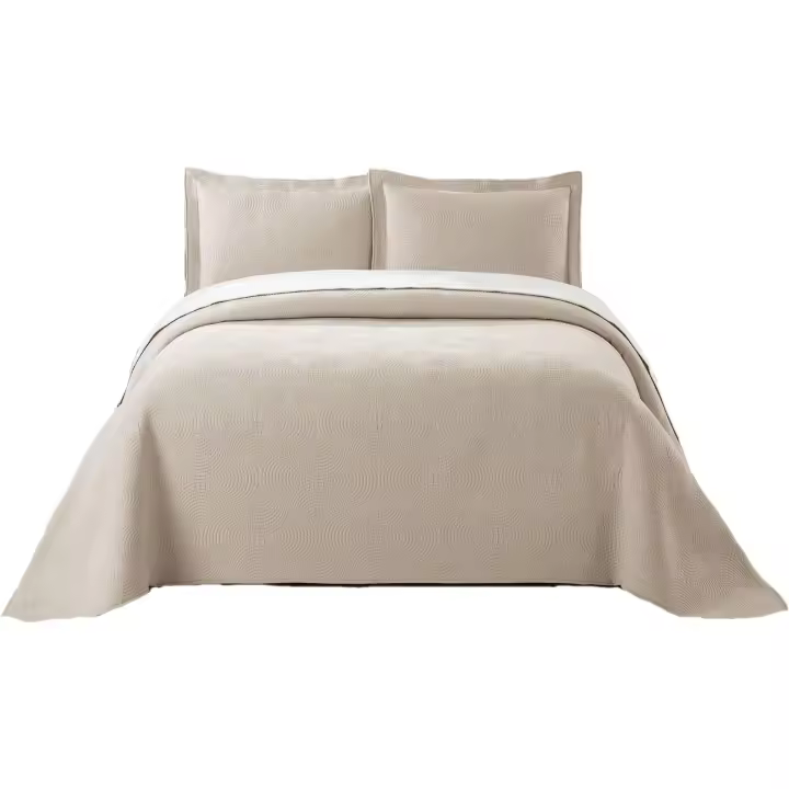 Colcha Jacquard Fina Temporada Primavera/Verano Novotextil Diseño Elegante Moderno Tejido de Alta Calidad Suave Ligera Ideal Cama Individual o Doble Perfecta Climas Cálidos Material Transpirable Fresco Fácil de Mantener Lavable a Máquina Apta - 1