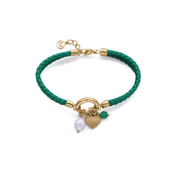 Pulsera Viceroy Mujer Acero Piel Verde Doble Trenzada 14285p01016 - 1