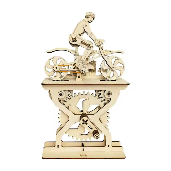 DAM. Maqueta de Madera 3D, con movimiento mecánico diseño de Amantes de la bicicleta - Chicos. 106 piezas. 16x6x28cm. - 1