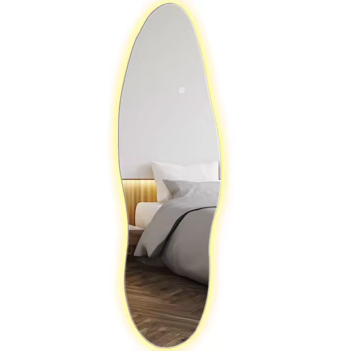 HOMCOM Espejo de Cuerpo Entero con Luces LED 120x40 cm Espejo de Pared sin Marco con Iluminación de 3 Colores Función de Memoria y Táctil Inteligente Transparente - 1