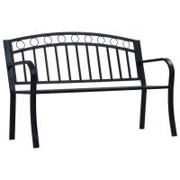 vidaXL Banco de jardín acero negro 125 cm - details 0